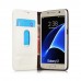 Samsung Galaxy S7 - Caseme Vintage Luxury Slim Flip PU Leather Wallet Protective Phone Cover Case - White